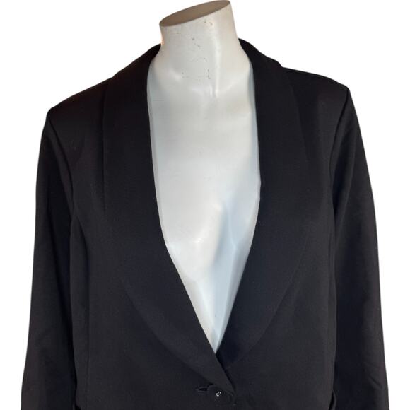 Susan Graver Weekend Washed French Terry Blazer Black Large Business Career NWOT - Picture 8 of 14
